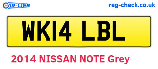 WK14LBL are the vehicle registration plates.