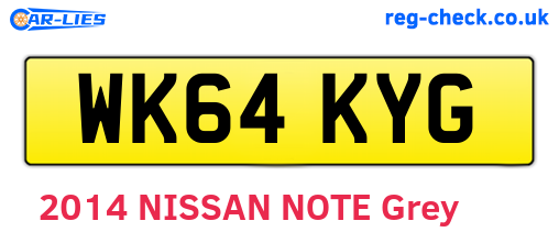 WK64KYG are the vehicle registration plates.
