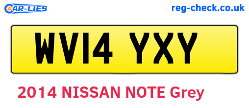 WV14YXY are the vehicle registration plates.