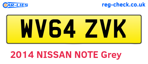WV64ZVK are the vehicle registration plates.