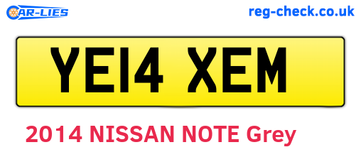 YE14XEM are the vehicle registration plates.