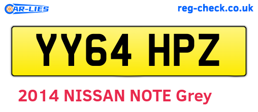YY64HPZ are the vehicle registration plates.