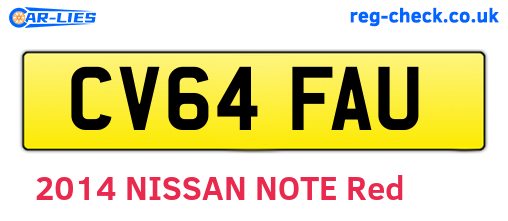 CV64FAU are the vehicle registration plates.