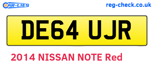 DE64UJR are the vehicle registration plates.