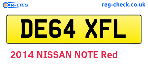 DE64XFL are the vehicle registration plates.