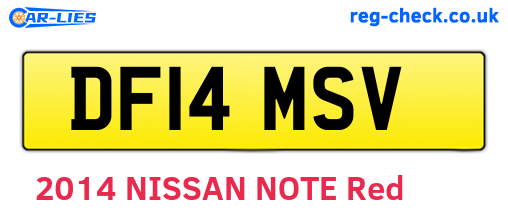 DF14MSV are the vehicle registration plates.