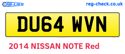 DU64WVN are the vehicle registration plates.