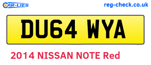 DU64WYA are the vehicle registration plates.
