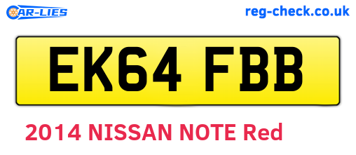EK64FBB are the vehicle registration plates.