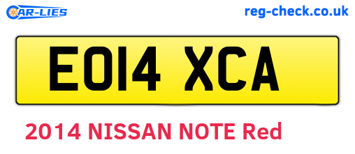 EO14XCA are the vehicle registration plates.