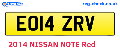 EO14ZRV are the vehicle registration plates.