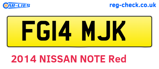 FG14MJK are the vehicle registration plates.