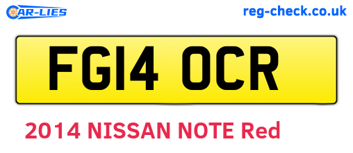 FG14OCR are the vehicle registration plates.
