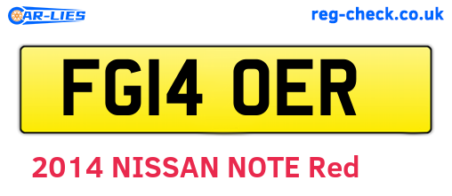 FG14OER are the vehicle registration plates.