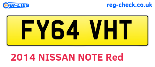 FY64VHT are the vehicle registration plates.