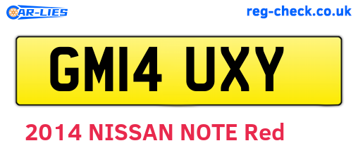 GM14UXY are the vehicle registration plates.