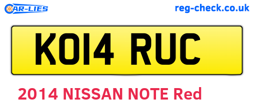 KO14RUC are the vehicle registration plates.