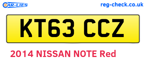 KT63CCZ are the vehicle registration plates.