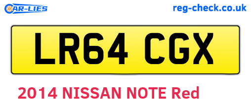 LR64CGX are the vehicle registration plates.