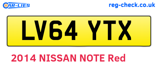 LV64YTX are the vehicle registration plates.
