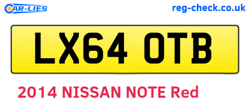 LX64OTB are the vehicle registration plates.