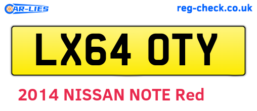 LX64OTY are the vehicle registration plates.