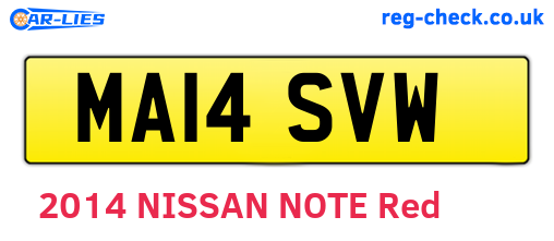 MA14SVW are the vehicle registration plates.