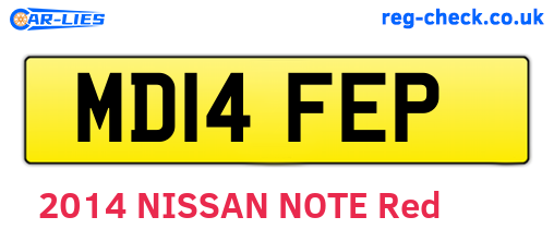 MD14FEP are the vehicle registration plates.