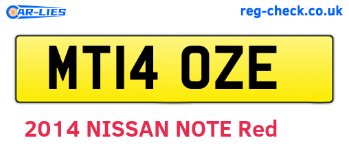 MT14OZE are the vehicle registration plates.