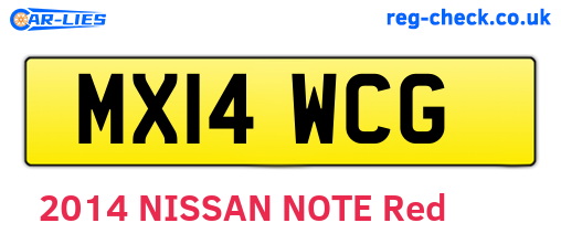 MX14WCG are the vehicle registration plates.