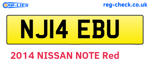 NJ14EBU are the vehicle registration plates.