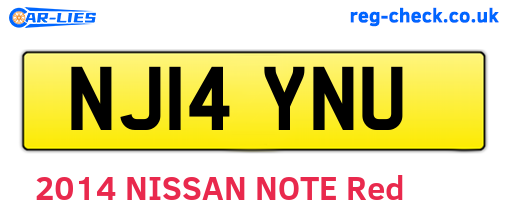 NJ14YNU are the vehicle registration plates.
