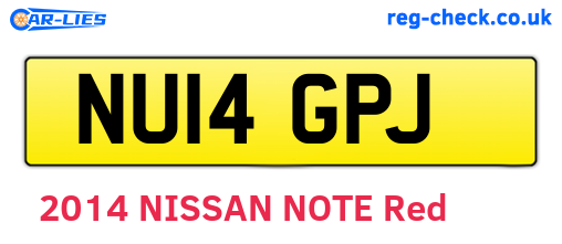 NU14GPJ are the vehicle registration plates.