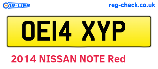 OE14XYP are the vehicle registration plates.