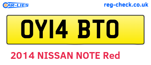 OY14BTO are the vehicle registration plates.