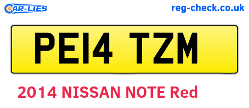 PE14TZM are the vehicle registration plates.