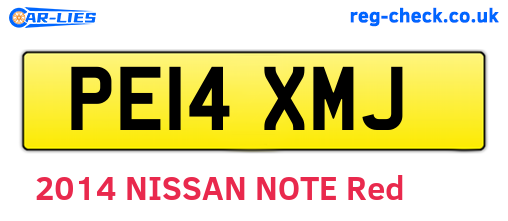 PE14XMJ are the vehicle registration plates.