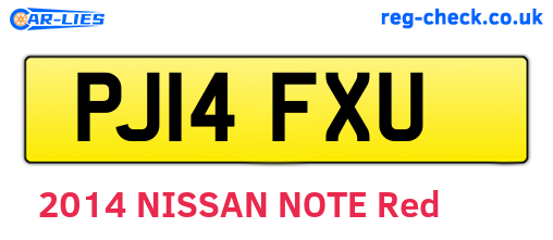 PJ14FXU are the vehicle registration plates.