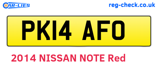 PK14AFO are the vehicle registration plates.
