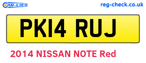 PK14RUJ are the vehicle registration plates.