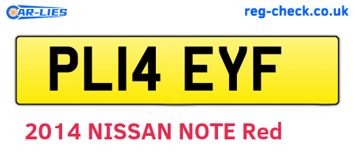 PL14EYF are the vehicle registration plates.