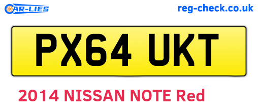PX64UKT are the vehicle registration plates.