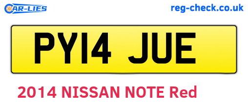 PY14JUE are the vehicle registration plates.