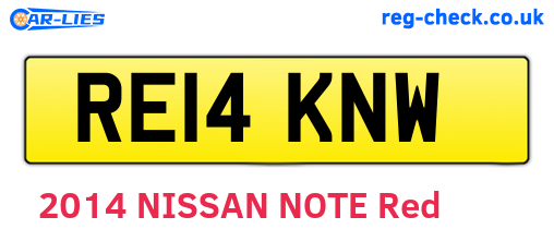 RE14KNW are the vehicle registration plates.