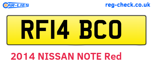 RF14BCO are the vehicle registration plates.