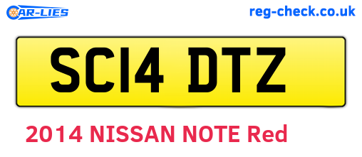 SC14DTZ are the vehicle registration plates.