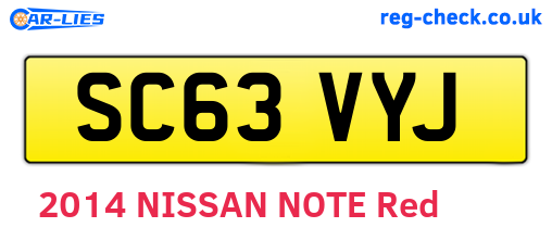 SC63VYJ are the vehicle registration plates.
