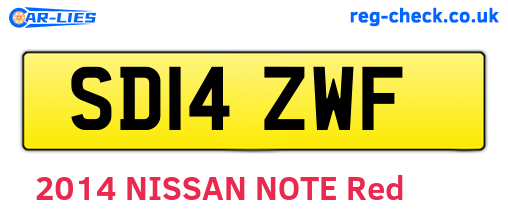SD14ZWF are the vehicle registration plates.