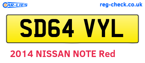 SD64VYL are the vehicle registration plates.