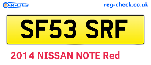 SF53SRF are the vehicle registration plates.